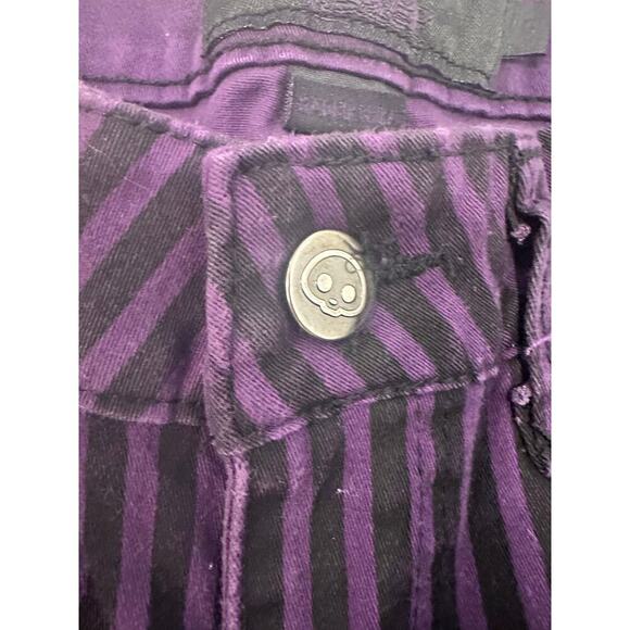 Vintage Skelanimals Hot Topic purple Goth black size 5 jeans RARE - Picture 2 of 7